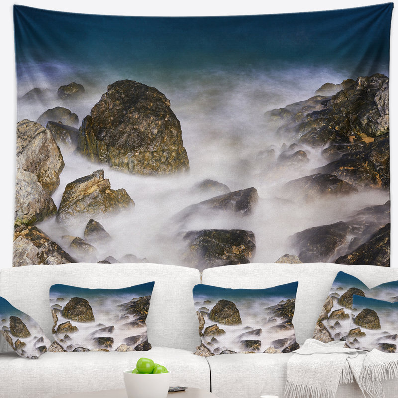 Tapisserie de Seasan Rocky Waves à Haeundae Coast Busan, H 32 po x l 39 po