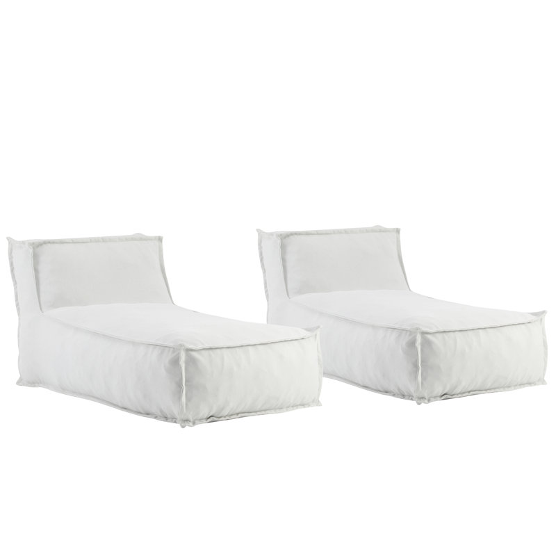Ramona Outdoor Bean Bag Lounge Chair, Light Gray