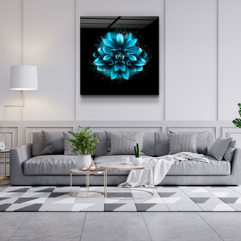Élégante peinture décorative en verre trempé, 40 x 40 po | 100% verre trempé, épaisseur: 0,16 pouce | Impression UV pour des couleurs éclatantes et une durabilité | Parfait pour la décoration intérieure et les amateurs d'art