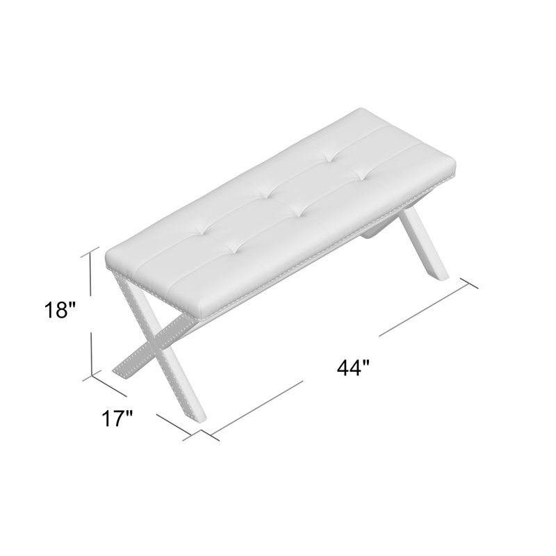 Vanslyke Linen Blend 44" Upholstered Bench (Silver Grey) , Neutral