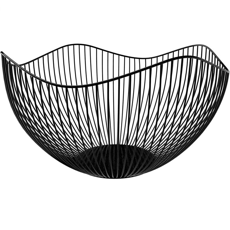Fruit Basket for Kitchen Serving Bowl, Black