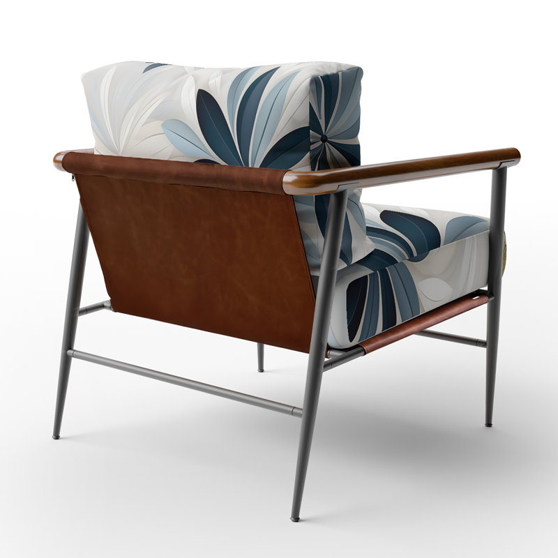 Chaise d'appoint rembourrée à motif géométrique Nordic Tranquility, Noir