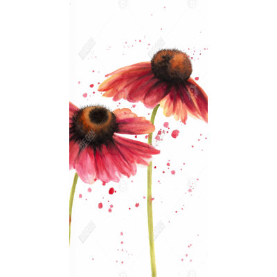 Two pink daisies - 15.75"x31.50" Desk mat