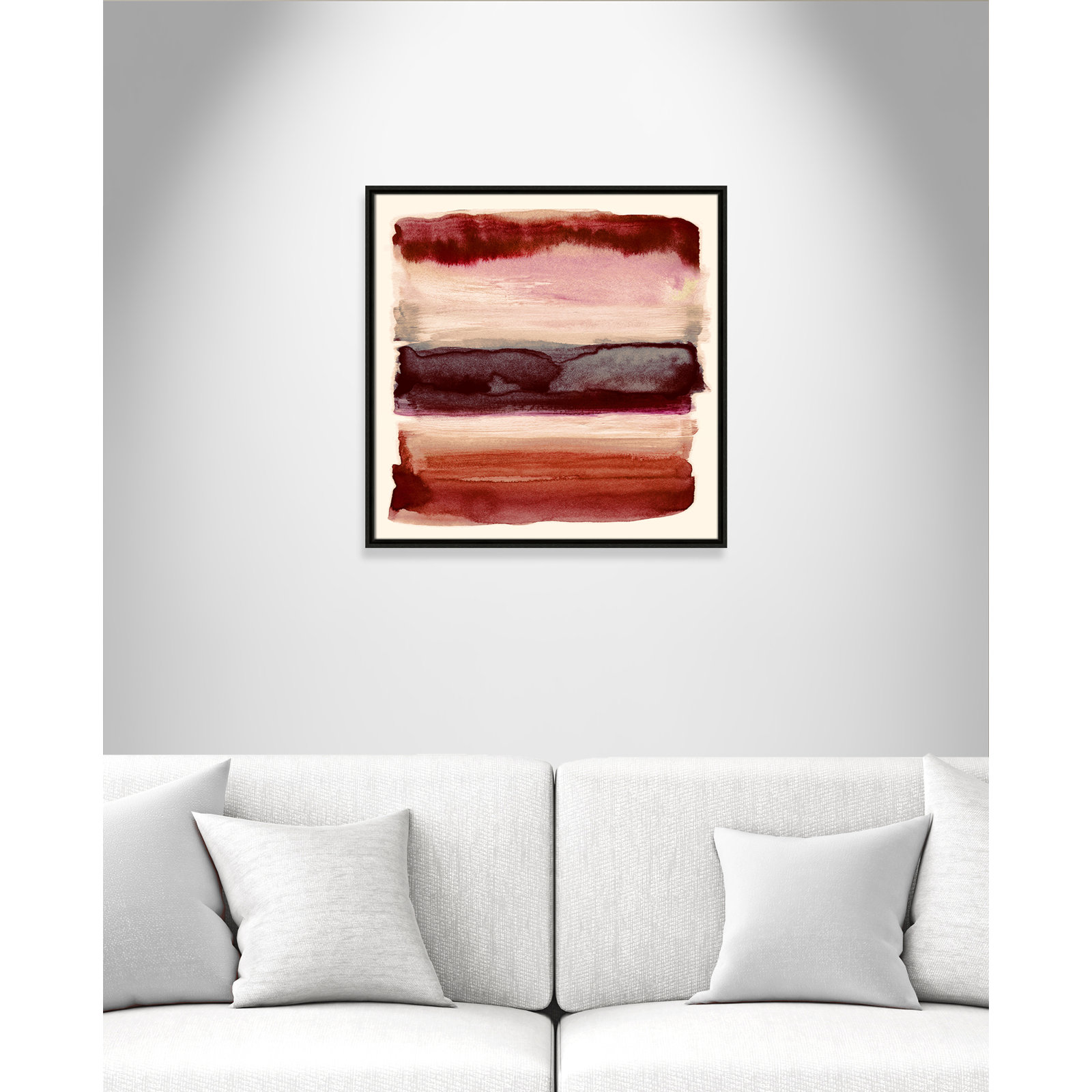 Sky Collection "Burgundy Sky II" Print by Nan, Espresso, 25.5" H x 25.5" W