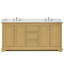 Meuble-lavabo double 72 po Avery en noyer foncé, comptoir en quartz Giotto, lavabos carrés encastrés (3 trous), garniture noir mat-98213413-98213414-134396105