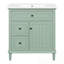Meuble-lavabo de salle de bain avec lavabo, un tiroir rabattable et deux tiroirs-615416333
