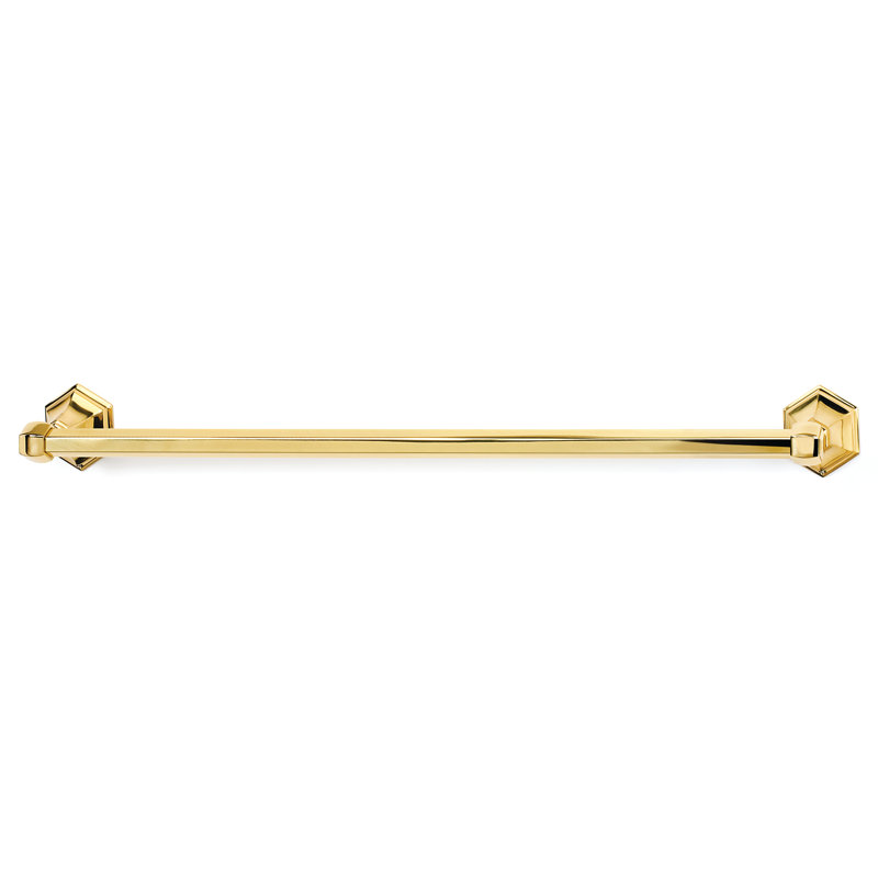 Nicole Wall Mounted Towel Bar, Polished Brass