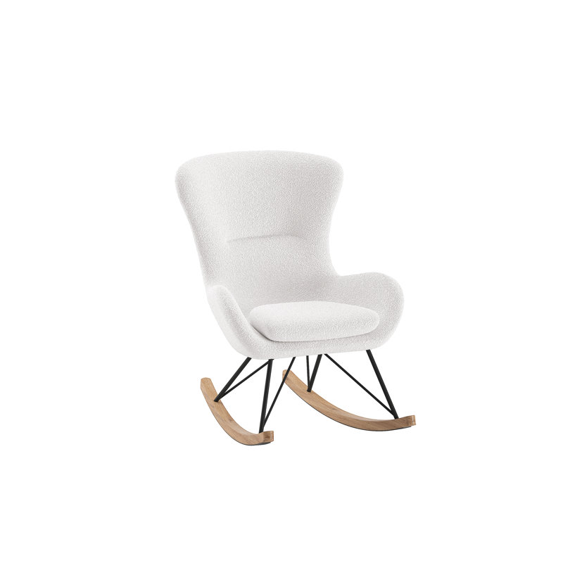 Rocky Upholstered Rocking Chair, White