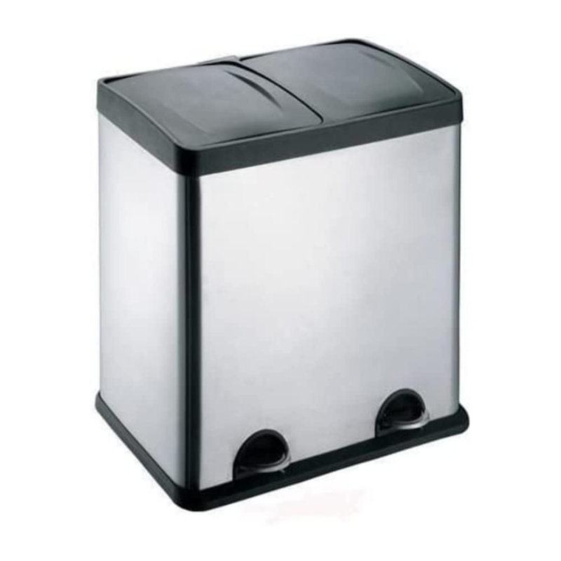Damerion Stainless Steel Step On Kitchen Trash Can, 54cm H x 58.5cm W x 34.5cm D, 48