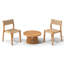 Ensemble de 3 tables d'extérieur en bois massif et chaises de salle à manger-2111686880