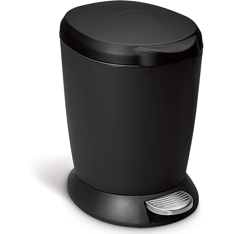 Shali Step On Kitchen Rubbish Bin - 0.42 L, Black/Silver
