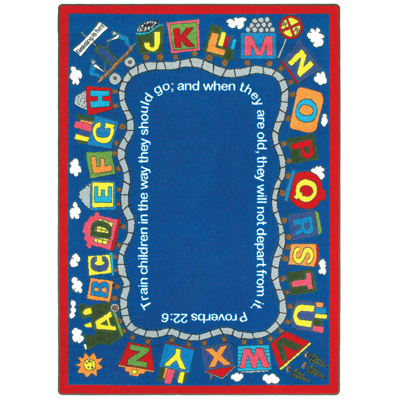 Tapis Faith Based Train par Joy Carpets, Rectangle 7 pi 8 po x 10 pi 9 po