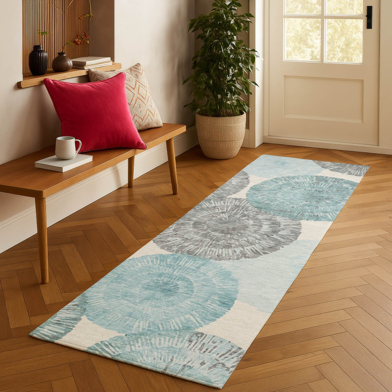 Machine Washable Indoor/Outdoor Adalaide ACN2351 Abstract Rug, Runner 2'3" x 7'6"