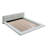 King Size Faux Leather Upholstered Low Profile Platform Bed in White-2080053331