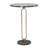 Round Black Marble Side Table with Gold Aluminum Body, 16x24"