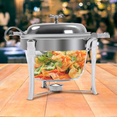 Réchaud à vaisselle 12,6 "avec chauffe-plat et cuillère