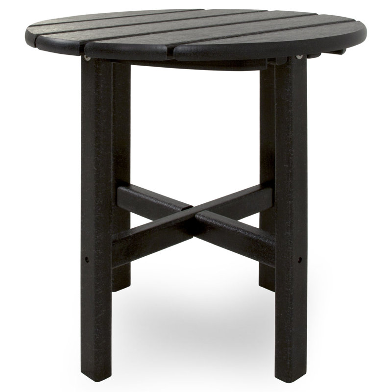 Table d'appoint ronde POLYWOOD de 18 po par Ivy Terrace, Noir
