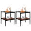 Ensemble de 3 tables basses et tables de bout, table en verre trempé avec panneau de fibres à densité moyenne, tables modernes pour le salon, verre gris