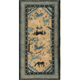 Antique Animal Design Small Scatter Size Chinese Baotou Area Rug