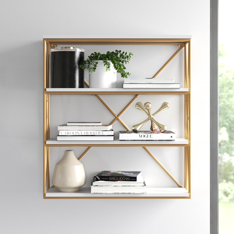 Quillen 4 Piece Floating Shelf, White