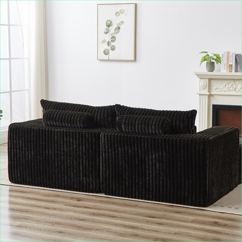 Méridienne surdimensionnée de 87 po, sans assemblage requis, causeuse en peluche avec canapé-lit inclinable, fauteuil-lit moderne moelleux pour la chambre à coucher du salon intérieur