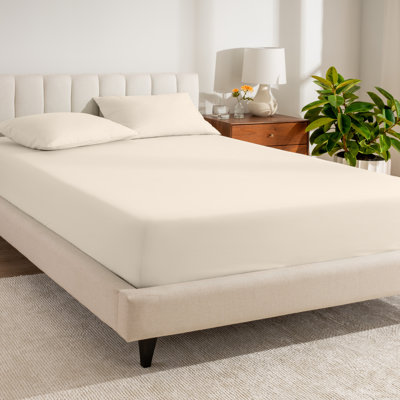 300 Thread Count Organic Cotton Percale Fitted Sheet