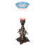 11" High Blue Tiffany Pond Lily Maidens Mini Lamp-1779648895