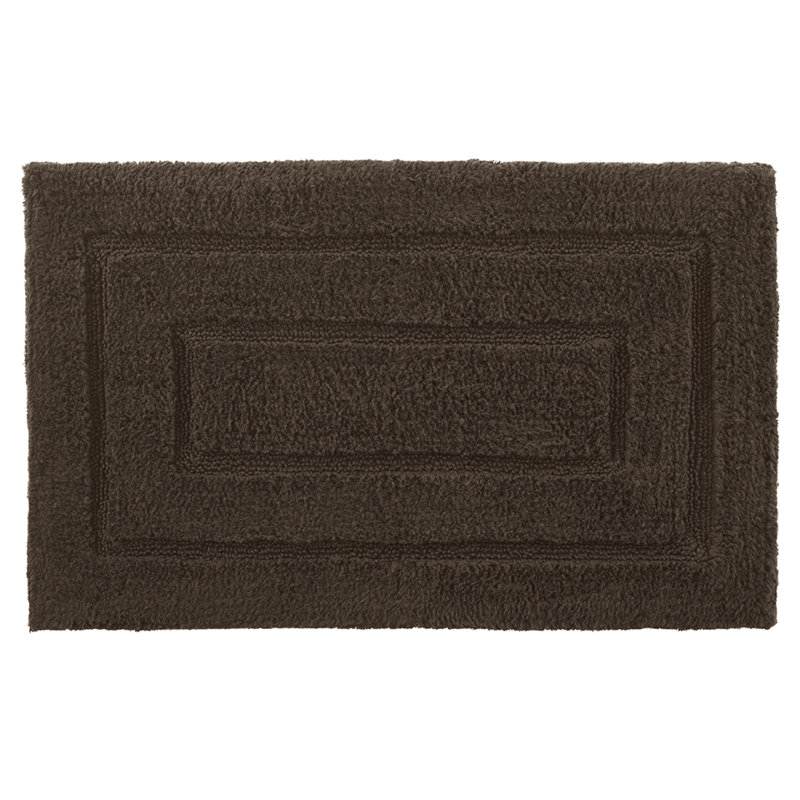 Apolonia Cotton Non-Slip Bath Rug, 20" H x 32" W, Chocolate