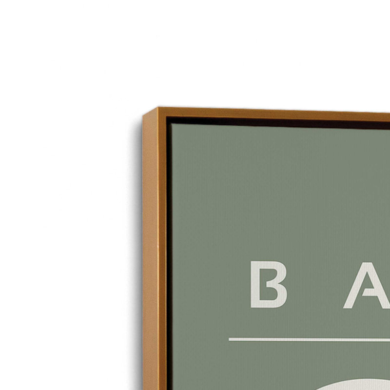 Affiche verte rétro Bauhaus II, H 48,75 po x l 32,75 po x P 1,75 po, Reproduction encadrée sans passe-partout, Or poli