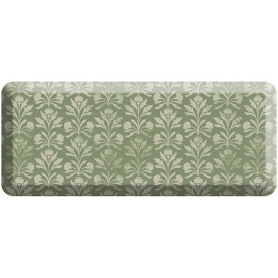 Designer Comfort Anti‑Fatigue Kitchen Comfort Mat – Suzanna Botanical Green