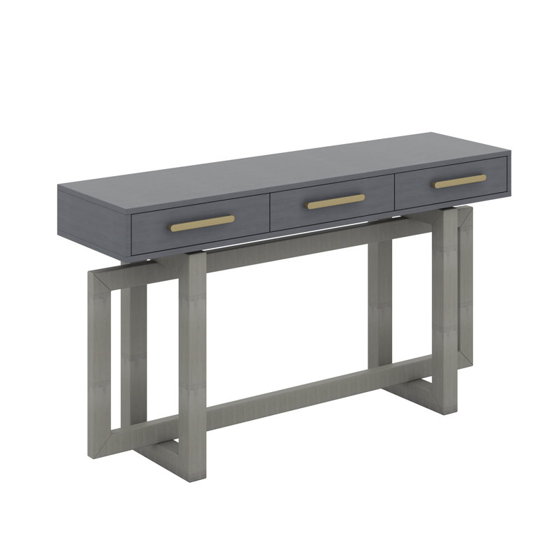 Console élégante avec trois tiroirs, Gris antique