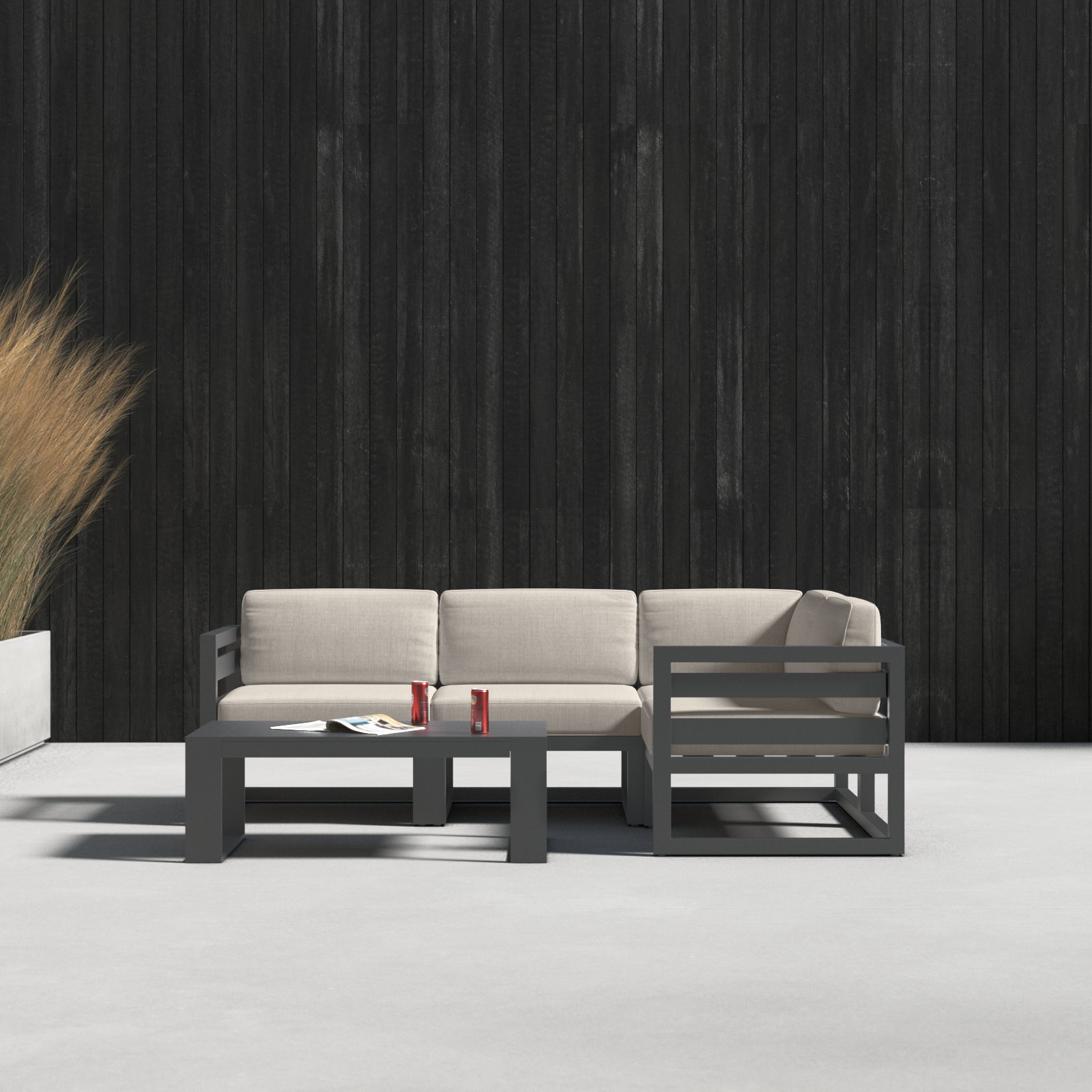 Smith 4-Person Sunbrella® Patio Seating Group, Cast Silver, Slate