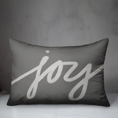 Joy Script Outdoor Throw Pillow