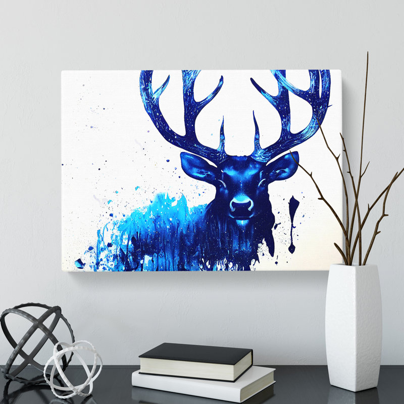 Stag Abstract - Wrapped Canvas Print, 40cm H x 60cm W x 3cm D