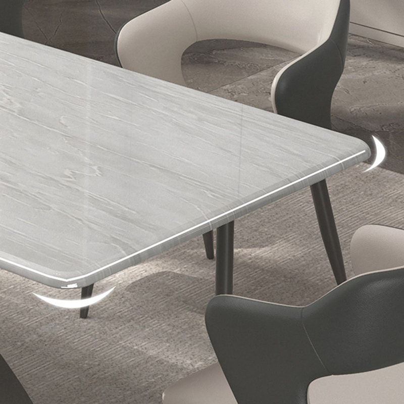 Thick Luxury Marble Rectangular Dining Table Sets, 29.5”H x 55”L x 31.5”W  