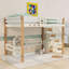 Lit mezzanine en bois avec tablettes intégrées et crochet à vêtements, escalier-323026959