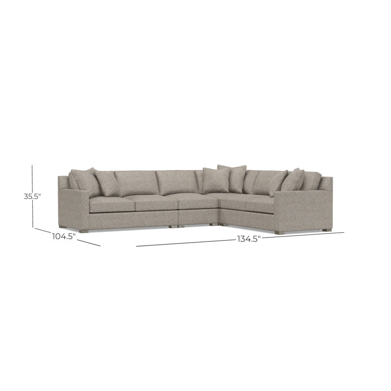 Kelsey Sectional, Tan Polyester