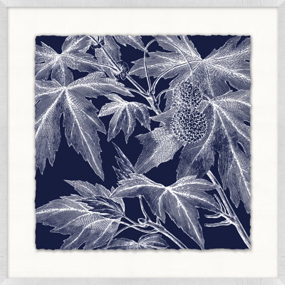 Transitional Leaf Composition On Navy 3 Print