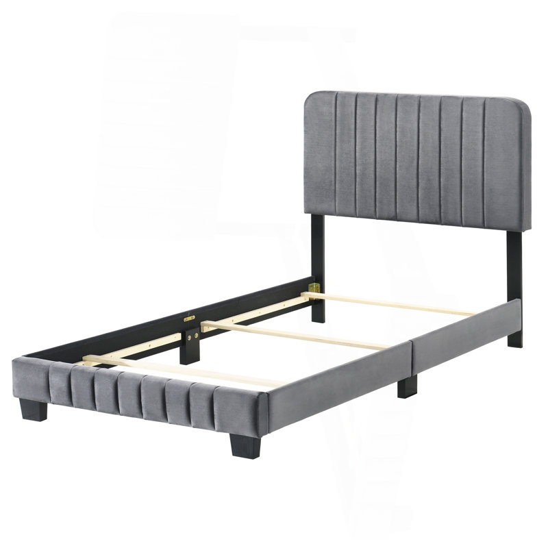 Lit simple contemporain gris élégant
