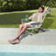 Chaise de plage pliable pour le camping et les pique-niques, structure en aluminium vert, assise de 63,5 cm (25 pouces), capacité de charge de 100 kg (220 livres).