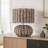 15.67" Brown Boho Table Lamp with Round Sphere Woven Base