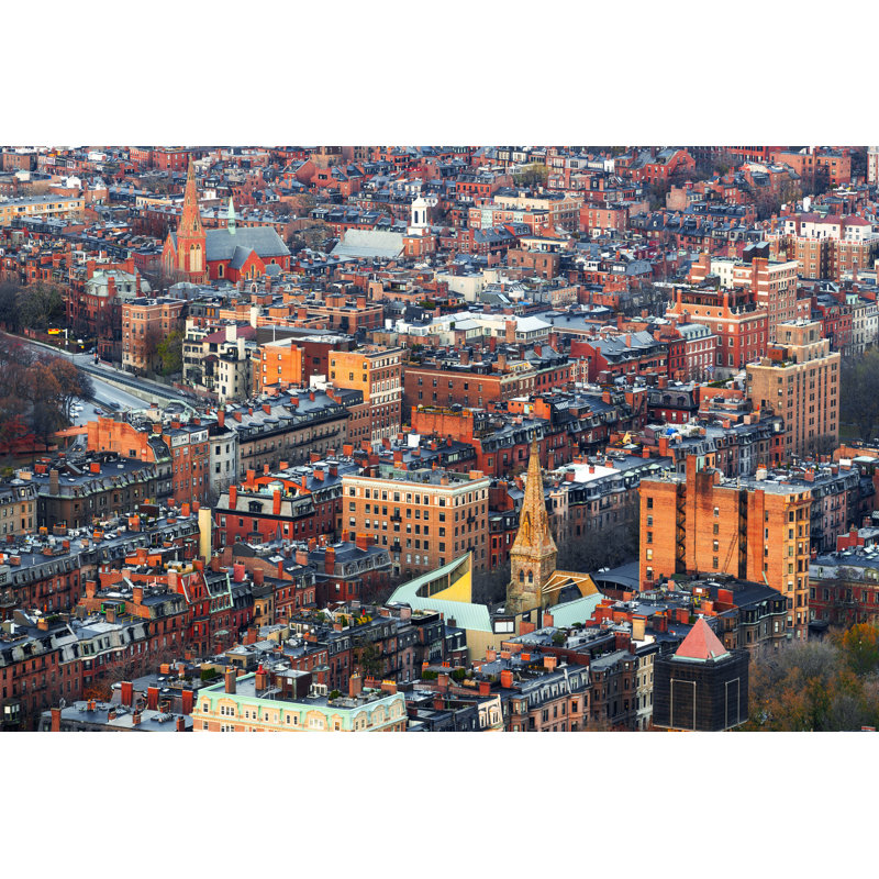 Vue des quartiers de Boston - Photographie sur toile tendue, H 8 po x l 12 po