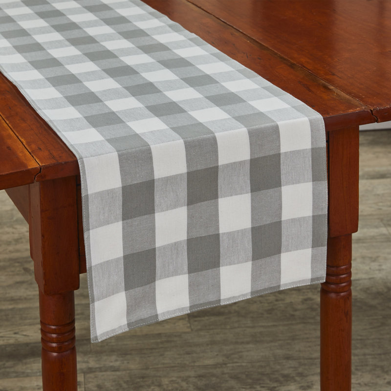 Amair Rectangular Plaid Table Runner, Red, 54" x 13"