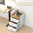 White 3 Drawer Office Storage - With Removable Tray, Fits Under Desk Comfortably Cabinet White, Easily