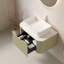 Meuble-lavabo mural de 30 po avec lavabo rectangulaire en céramique, façade de tiroir à rayures 3D et rangement à fermeture en douceur - Pré-assemblé-763874899