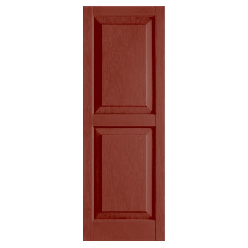 Paire de volets avec panneaux en vinyle surélevés standard, 35 po x l 12 po x P 1 po, Rouge