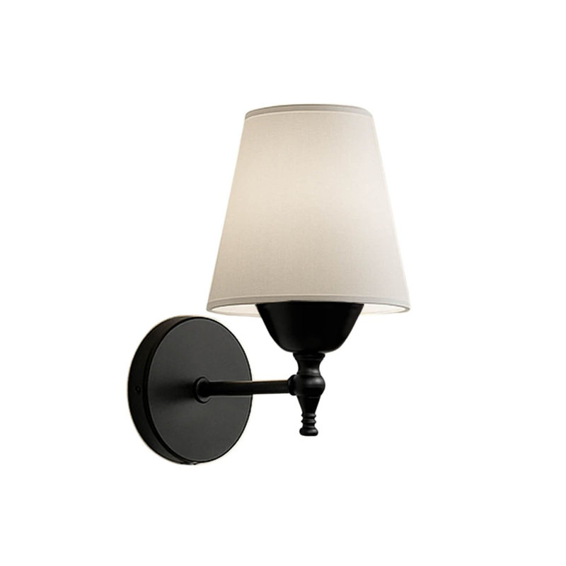 Stylish Wall Lamp, Cream & Black, Metal Body | 8.3 x 5.1 inches, Total Height: 8.3 inches | E27 Socket, Max 40W (Bulb Not Included) | IP20 Rated, Perfect for Living Room & Bedroom, Elegant & Functional Design