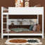 Lit superposé grand en bois avec armoires de rangement et ports USB-510316244
