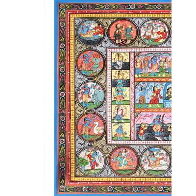 Lord Krishna Leela | Peinture Odisha | Paata, peinture sur toile