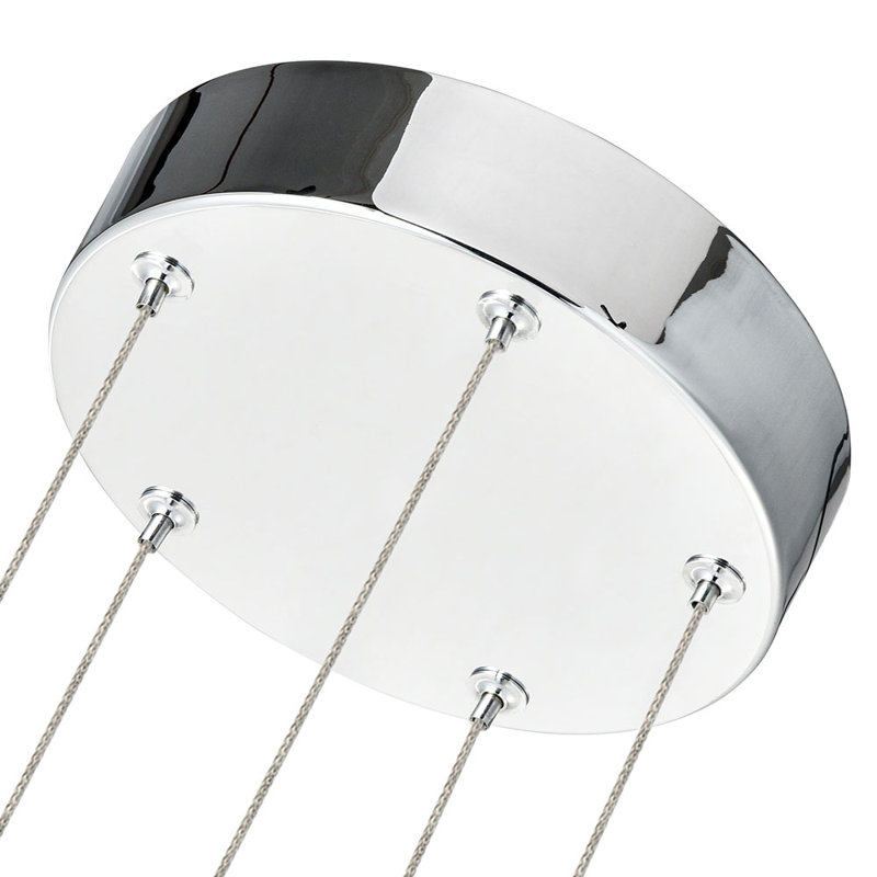 Sienna 5-Light Height Adjustable ETL Certified Integrated LED Chandelier with Globe Shades, Polished Chrome